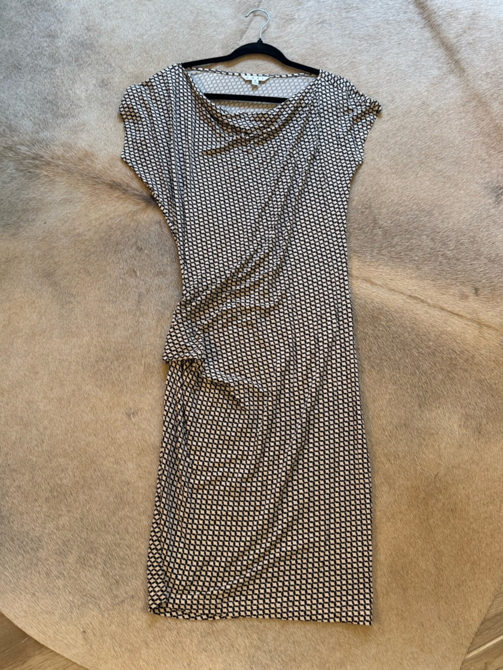 CAbi Black & White Geometric Sleeveless Dress
